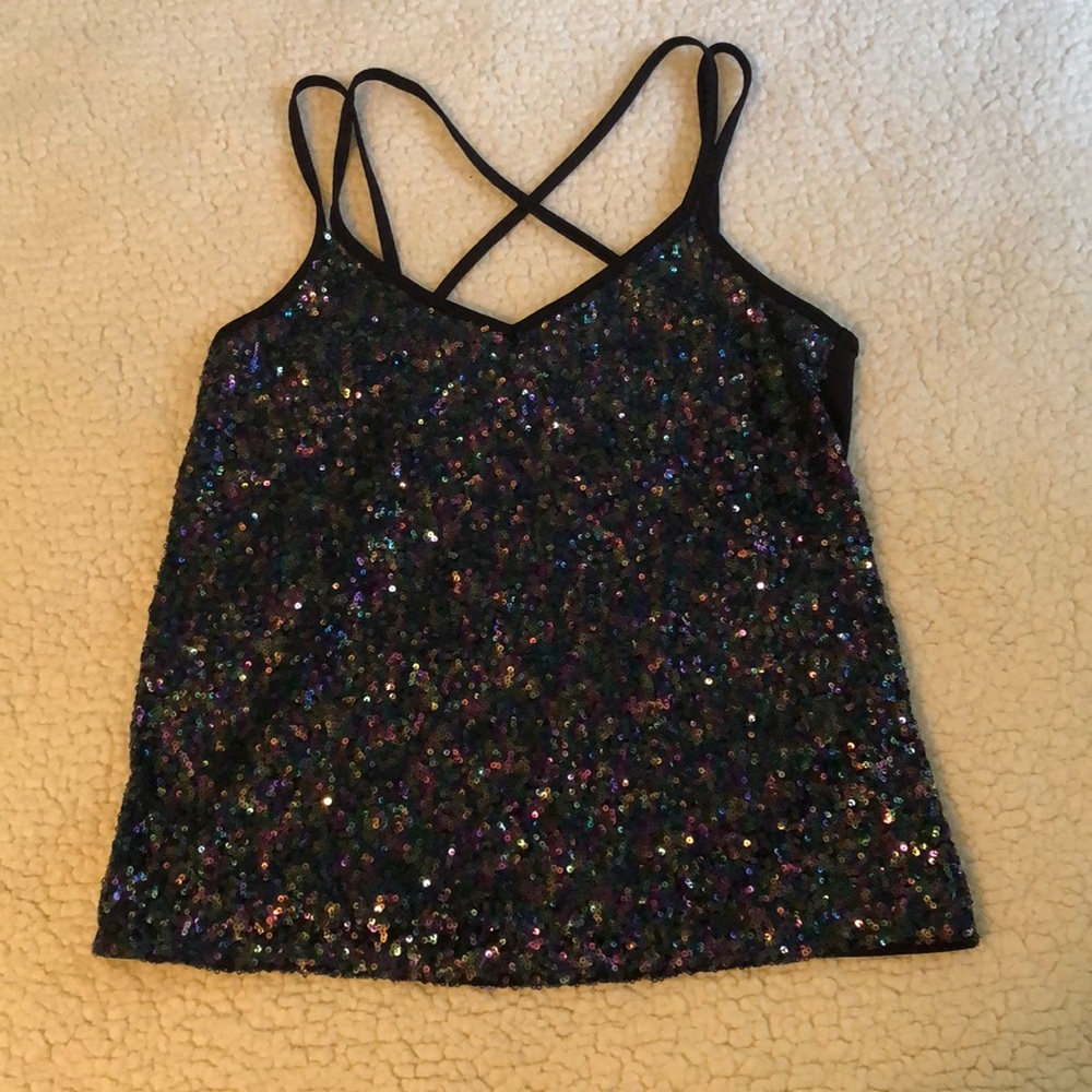 Sequined cami/tank top
